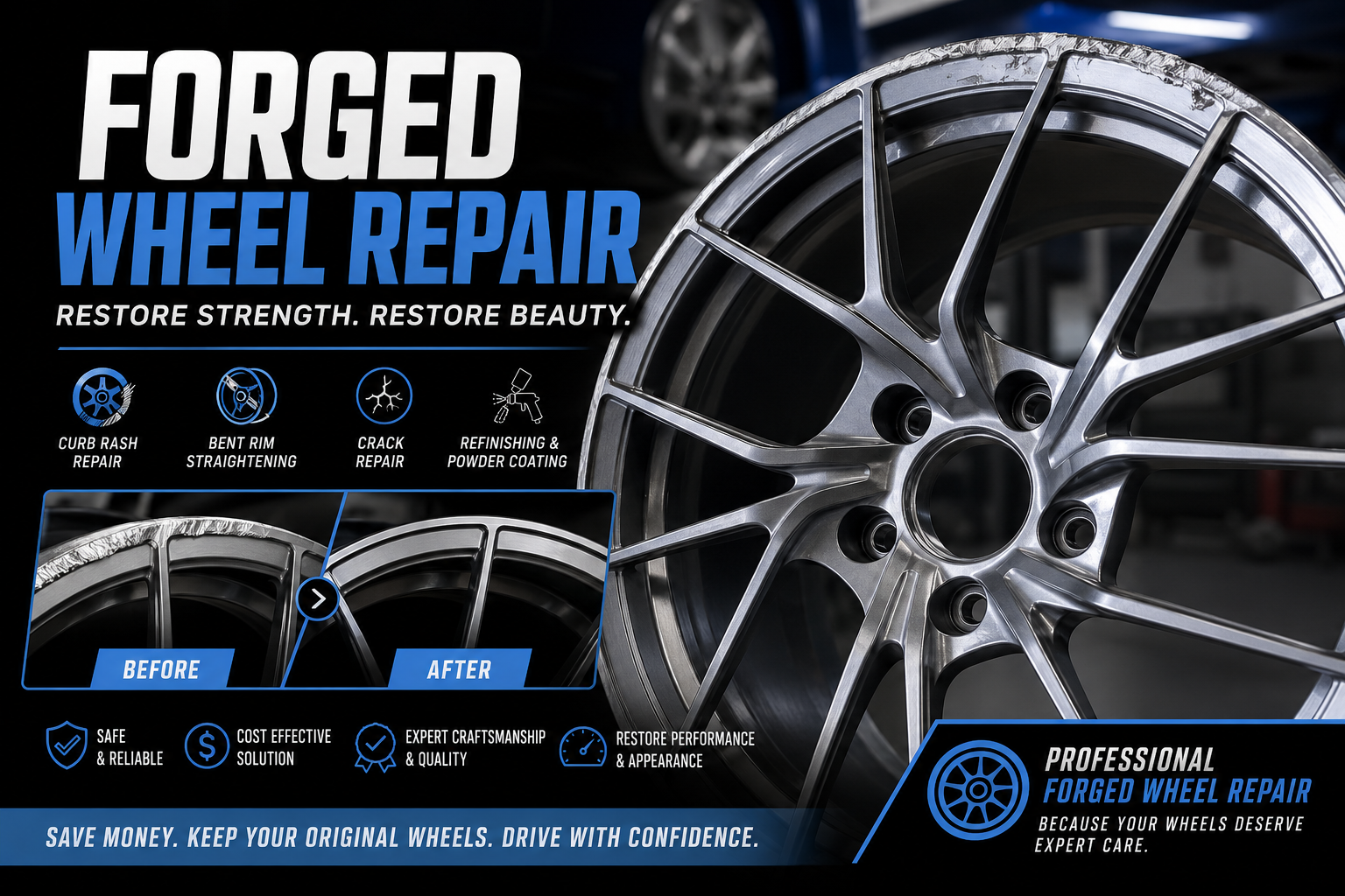 Forged Wheels and Rims - Why Repairing Them Can Save You Thousands